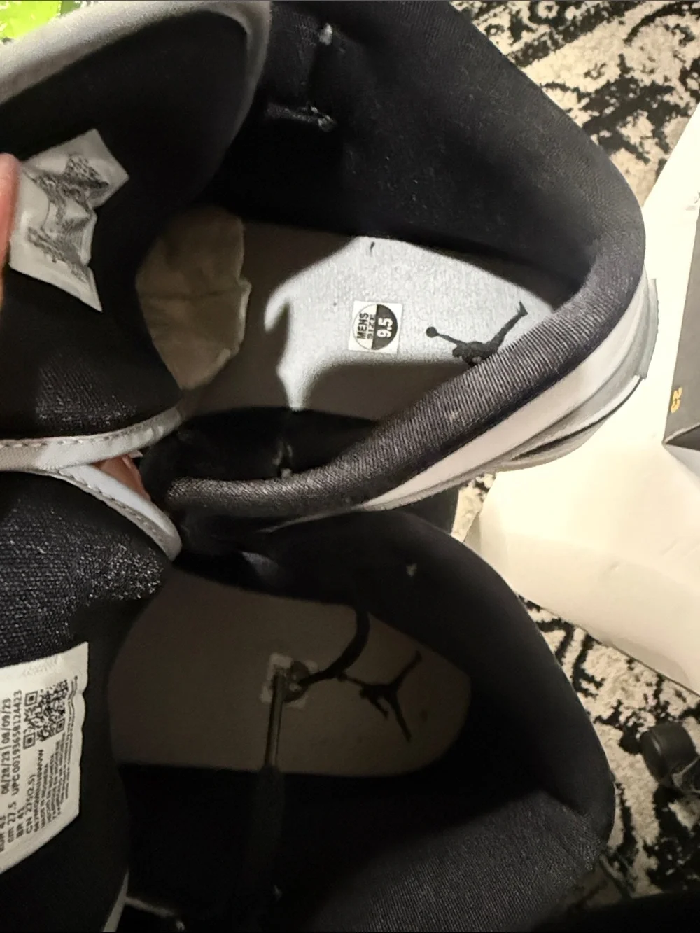 Jordan 1 Mid Light Smoke Sneakers - White, Gray, Black